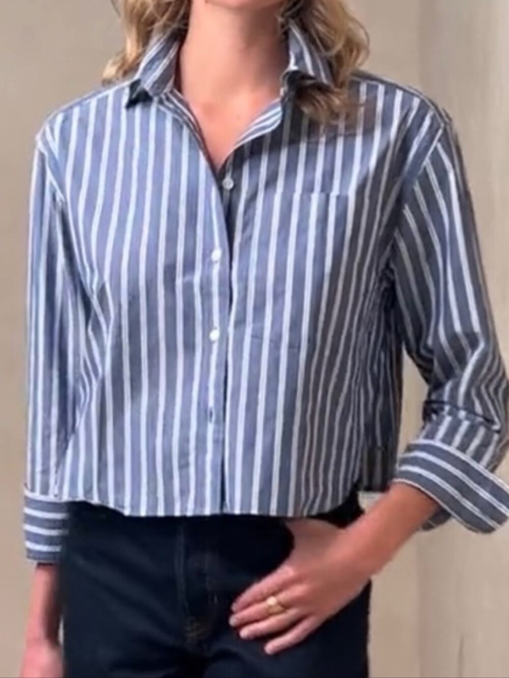 Banana Republic Boxy Cropped Shirt Sz S